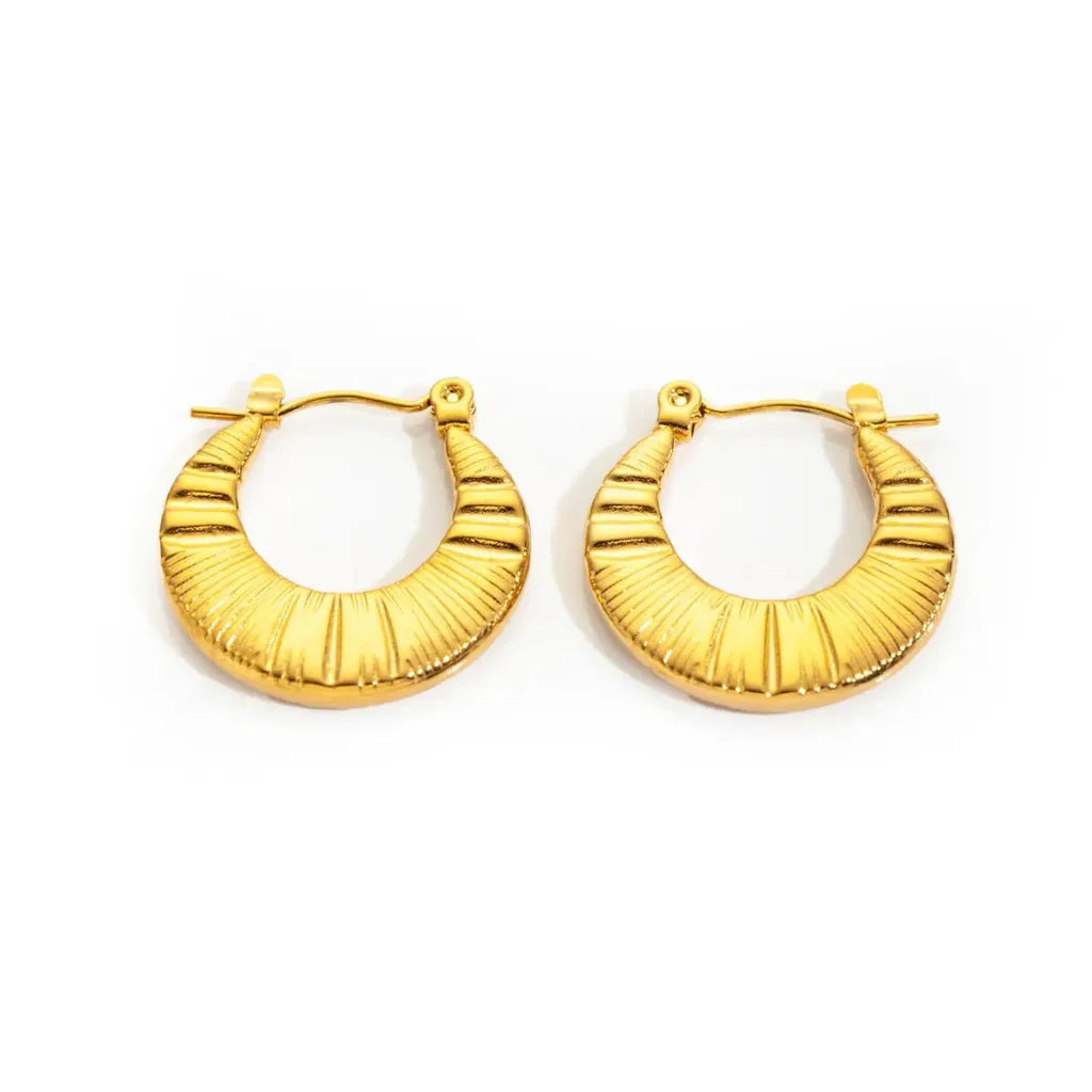 Retro Trend Fine Hoop Earrings